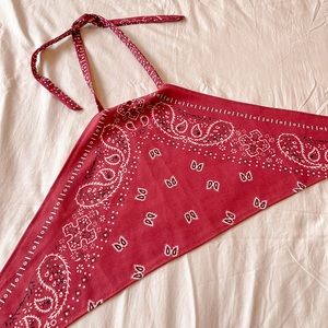 Red Bandanna tank top! Ties over head and around body with an open back
